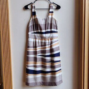 Banana Republic Wavy Striped Silk Blend Sleeveless Dress Size 2